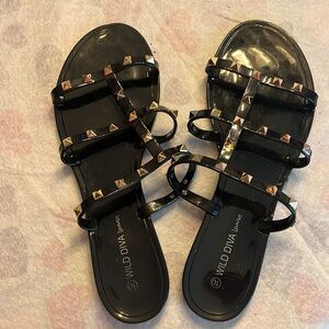 Black studded sandal